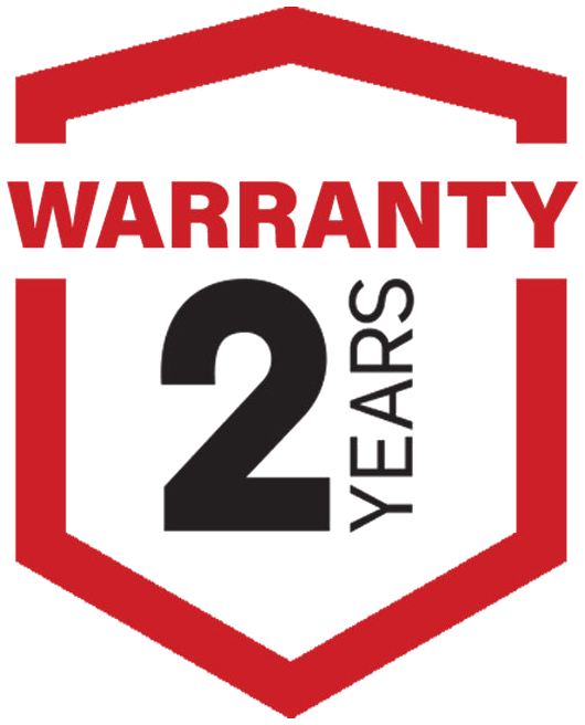 Floating Flame 2 year warranty badge